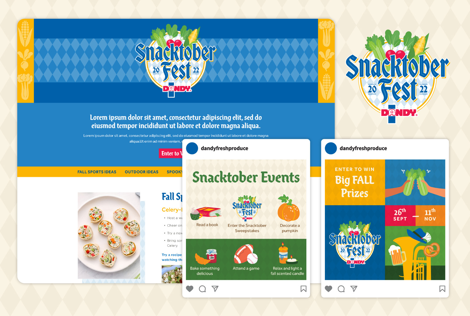 Collage of design examples from the promotion Snacktober Fest