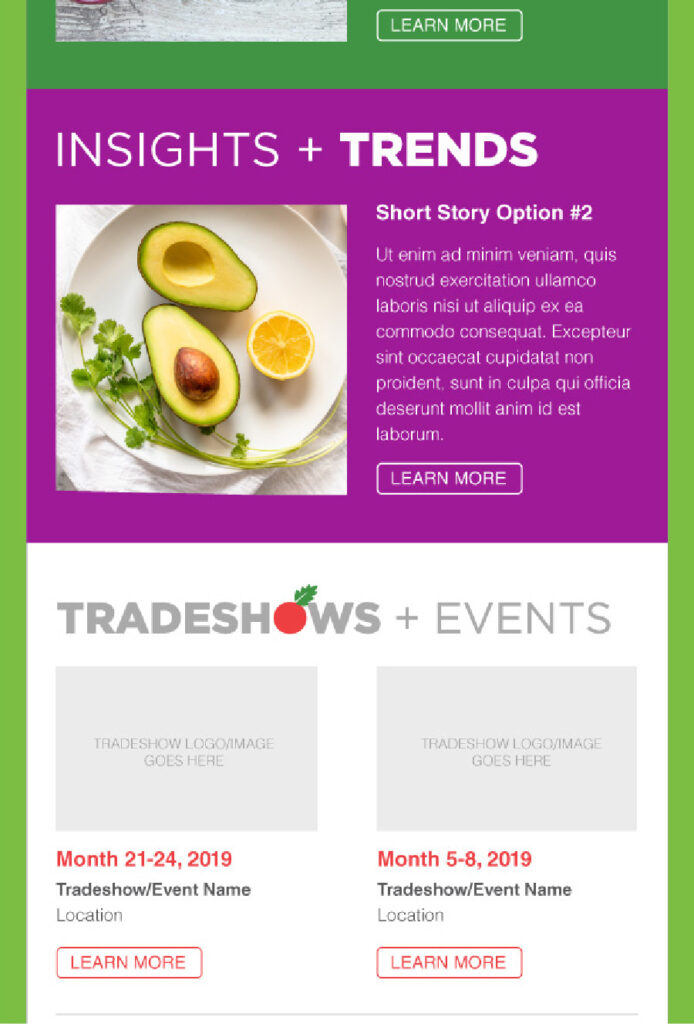 Example of a Good Foods email newsletter