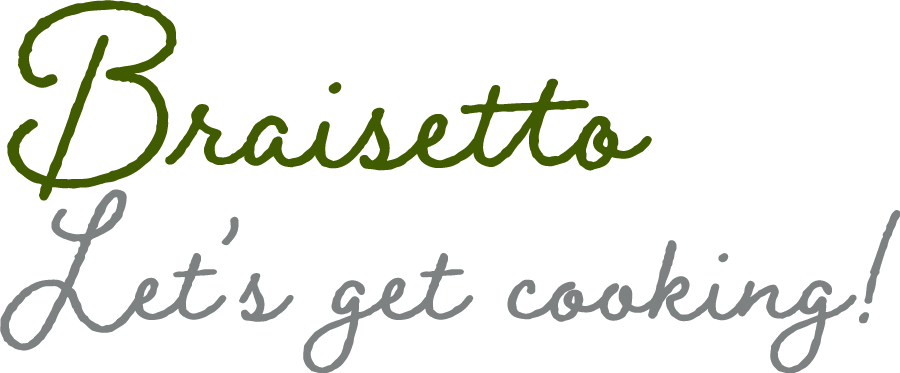 Braisetto font with sample that says "Let's get cooking!"